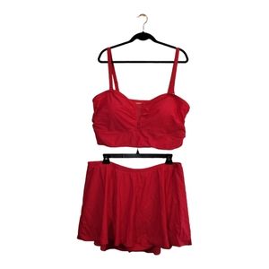 Torrid Hot Pink Bikini & Swim Skirt Set - Size 4 - 26/28 - Mint Pre-owned